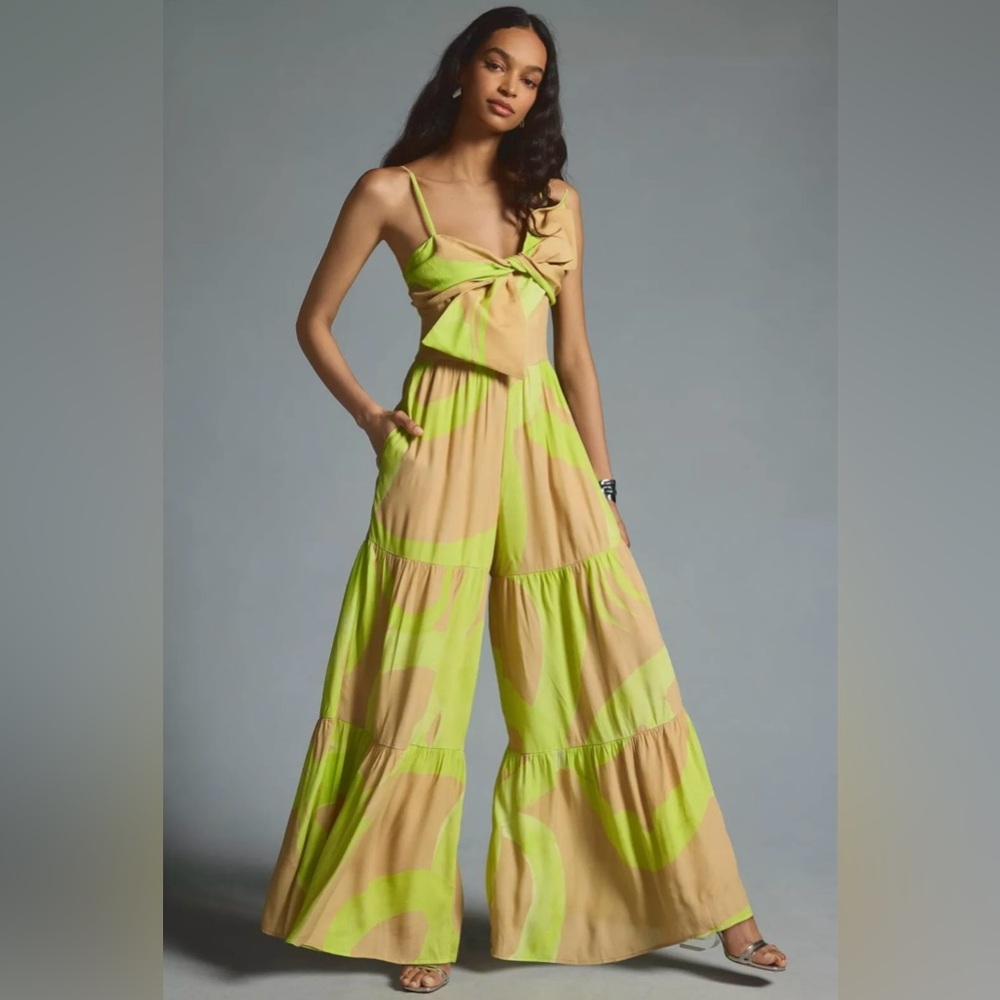 NWT size 16 Anthropologie x Hutch Bow-Front Wide-Leg Jumpsuit